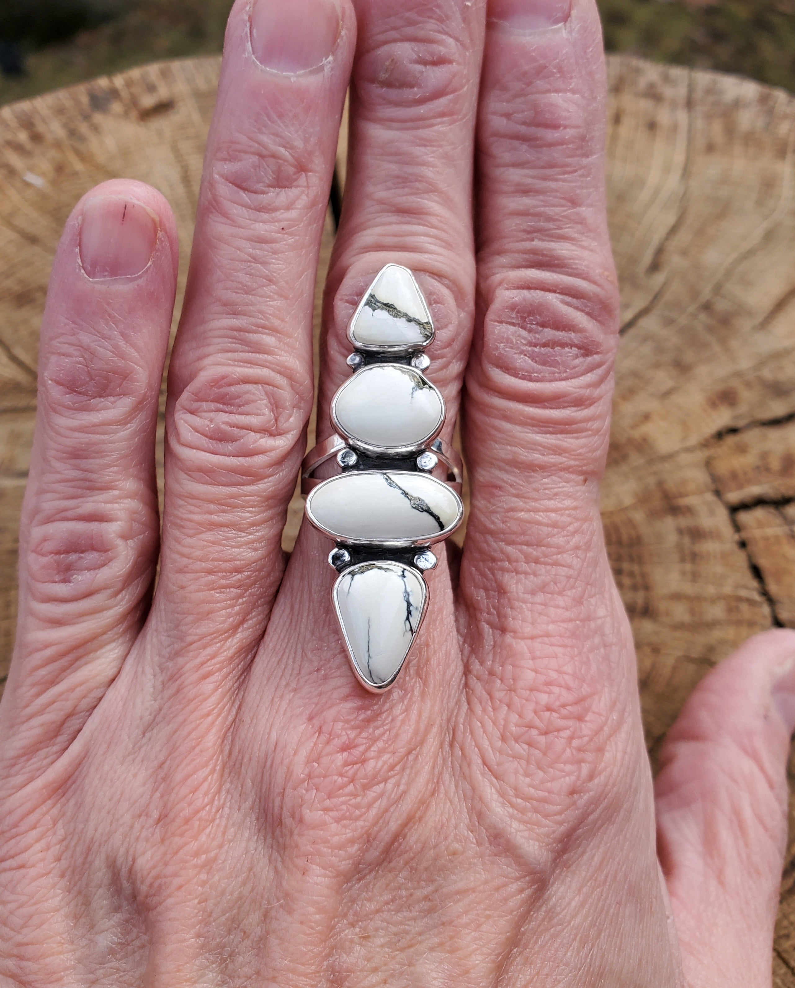 Ivory Creek Variscite 4-Stone Statement Ring in Solid Sterling Silver