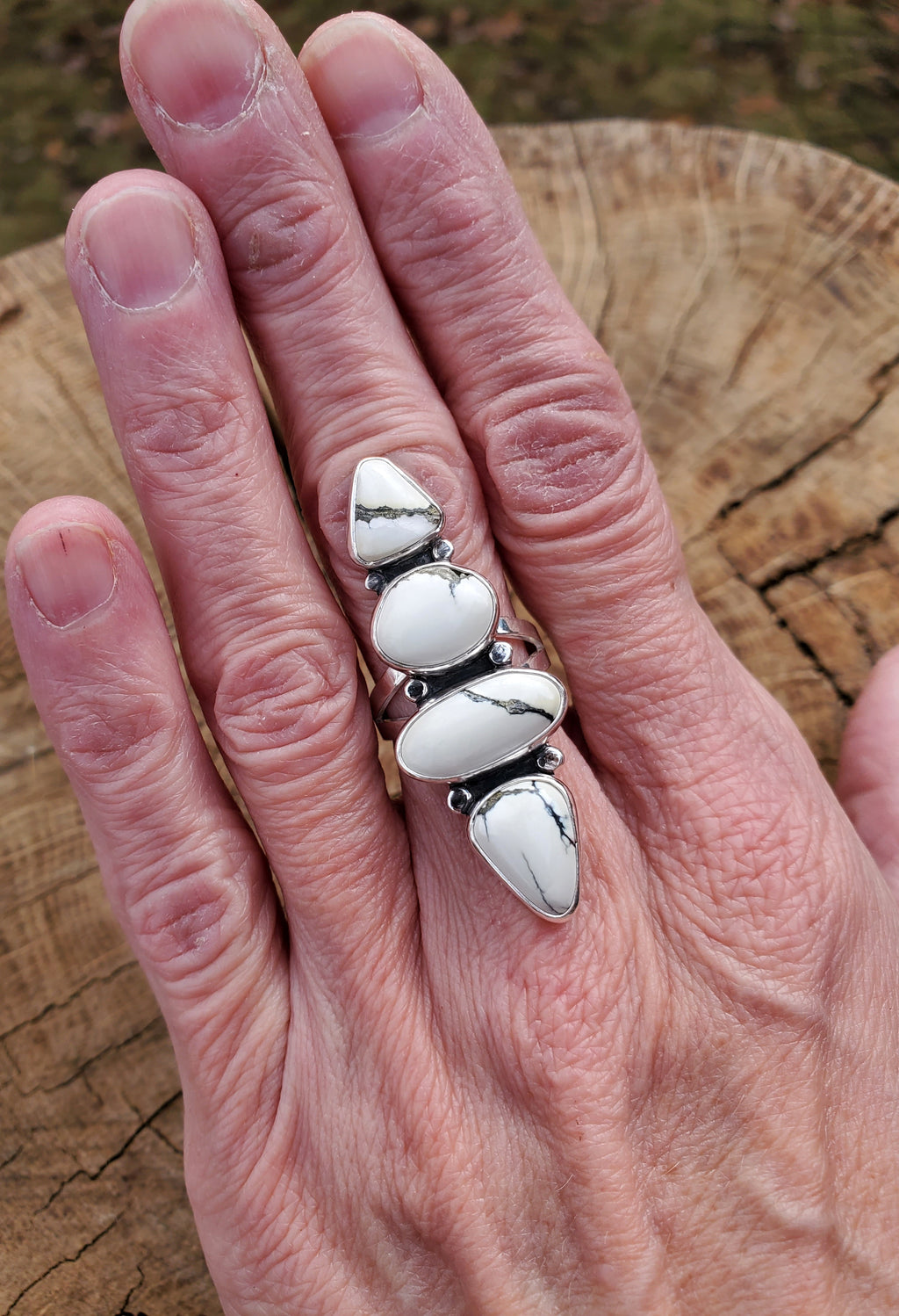 Ivory Creek Variscite 4-Stone Statement Ring in Solid Sterling Silver