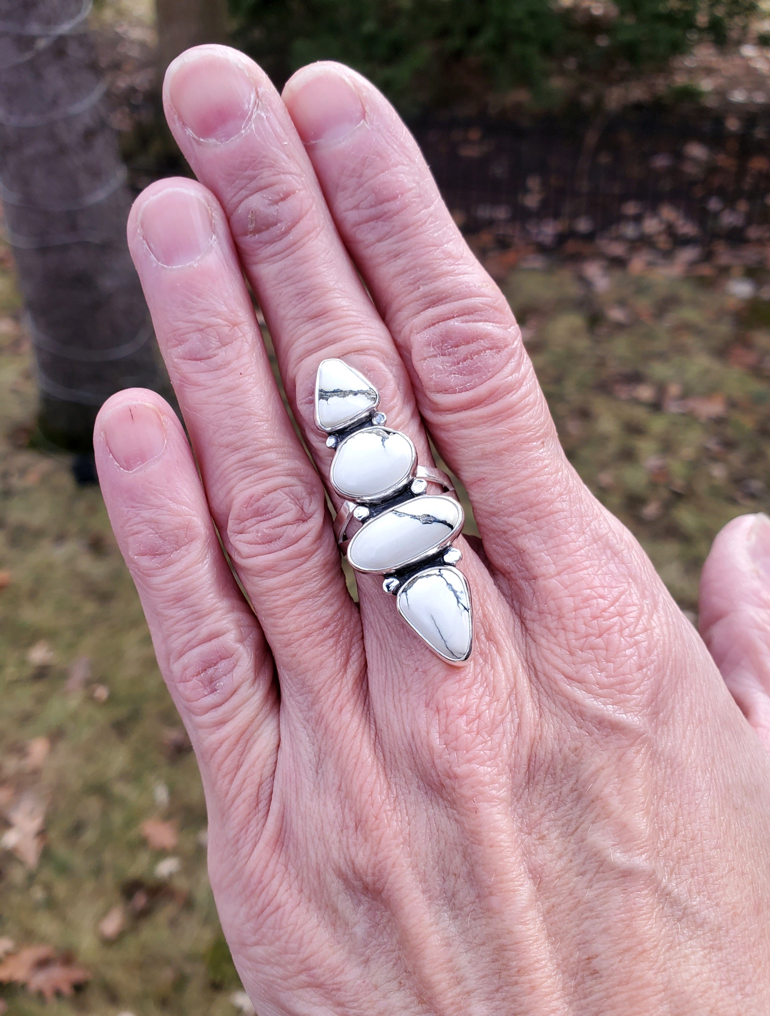 Ivory Creek Variscite 4-Stone Statement Ring in Solid Sterling Silver