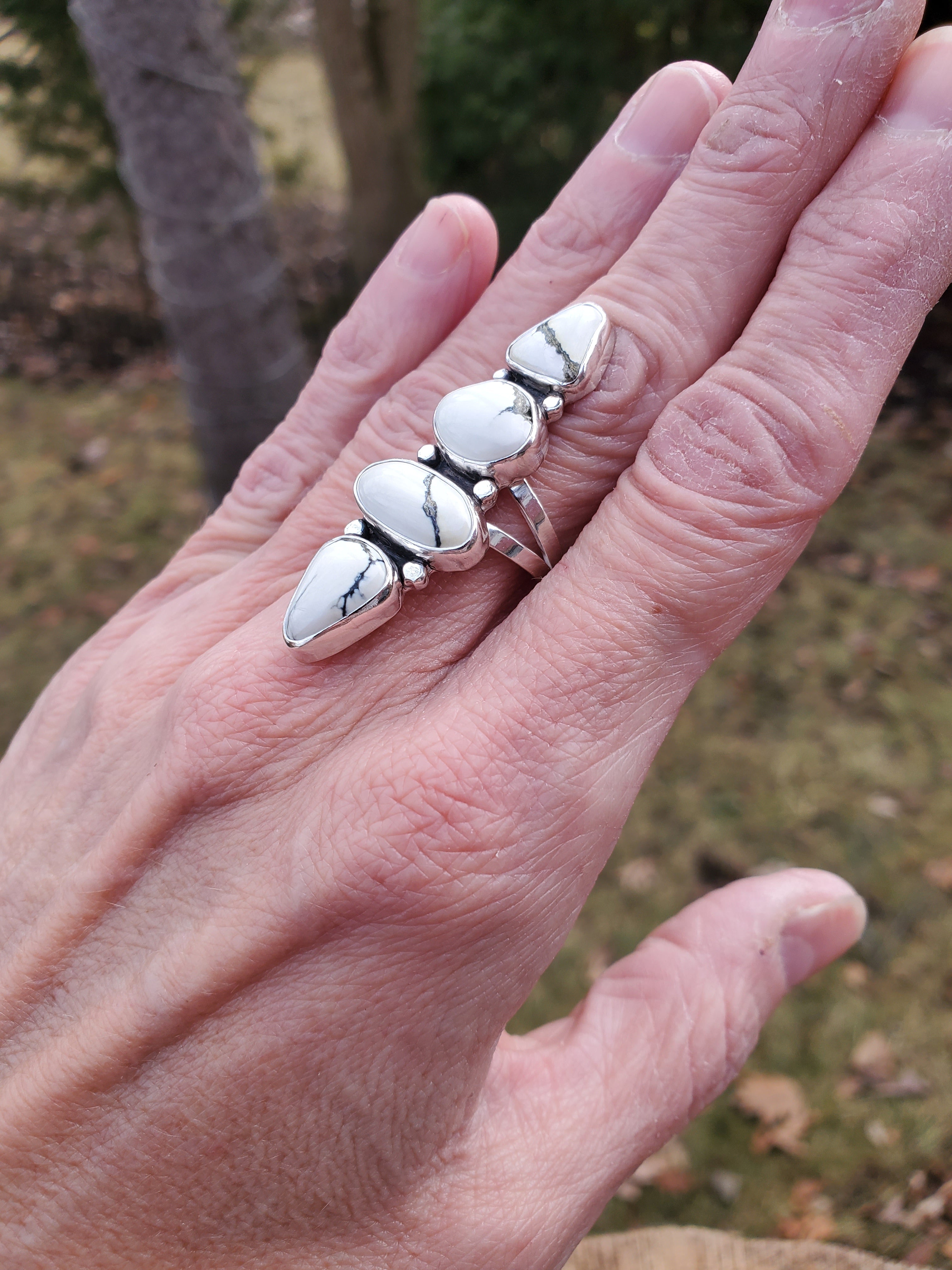Ivory Creek Variscite 4-Stone Statement Ring in Solid Sterling Silver