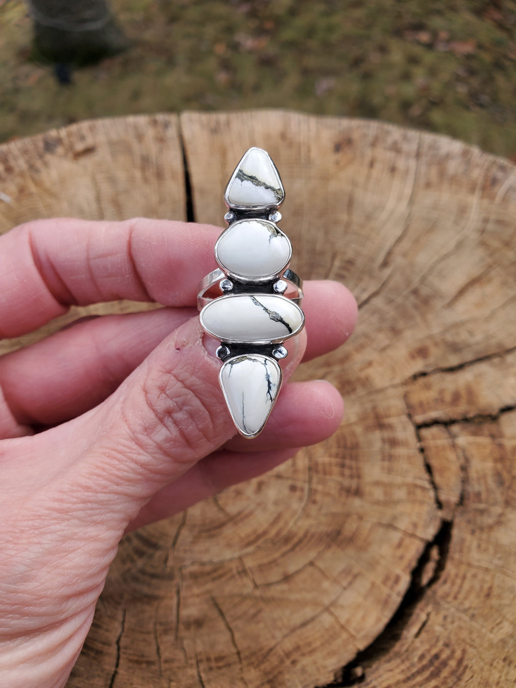 Ivory Creek Variscite 4-Stone Statement Ring in Solid Sterling Silver