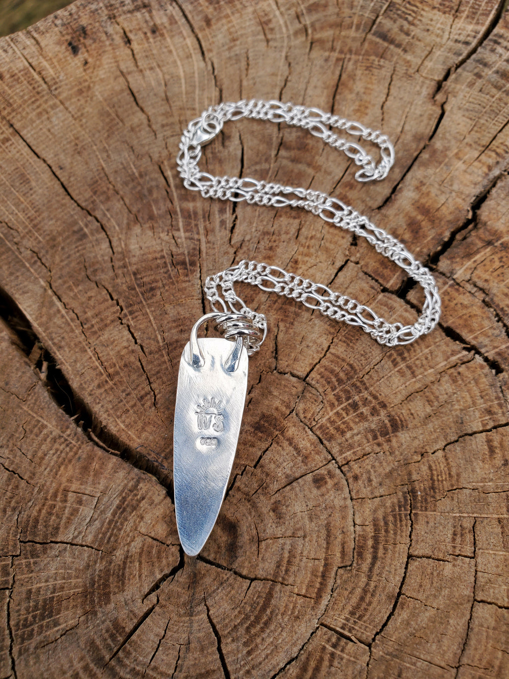 Gorgeous Sonoran Mountain Turquoise Talon Pendant Necklace in Solid Sterling Silver