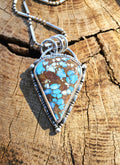 Golden Hills Turquoise Large Detailed Pendant Necklace in Solid Sterling Silver