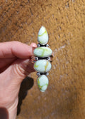 Palomino Variscite 4-Stone Statement Ring in Solid Sterling Silver. Size 7.5