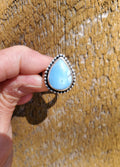 Golden Hills Turquouse Teardrop Statement Ring In Solid Sterling Silver. Size 8