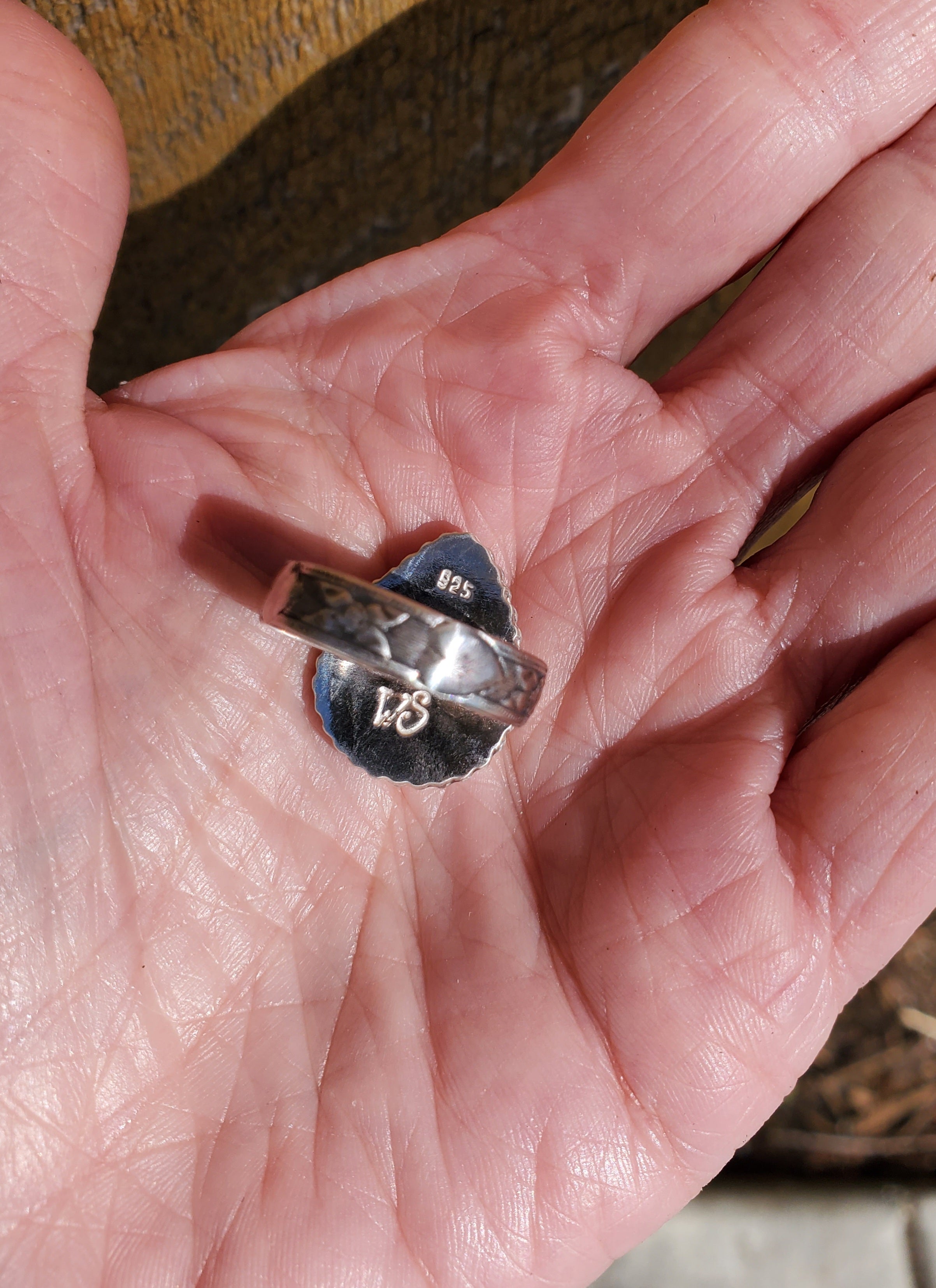 Golden Hills Turquouse Teardrop Statement Ring In Solid Sterling Silver. Size 8