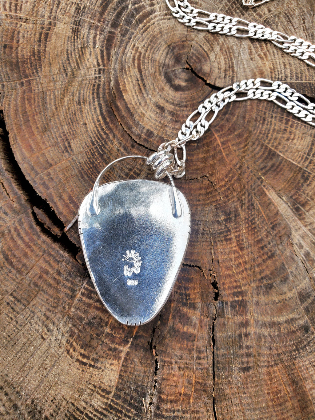 Kingman Turquoise Statement Pendant Necklace in Solid Sterling Silver