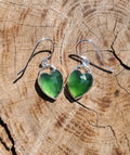 Serpentine Heart Dangle Drop Earrings in Solid Silver