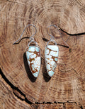 Gobi Desert Turquoise Dangle Drop Earrings in Solid Sterling Silver