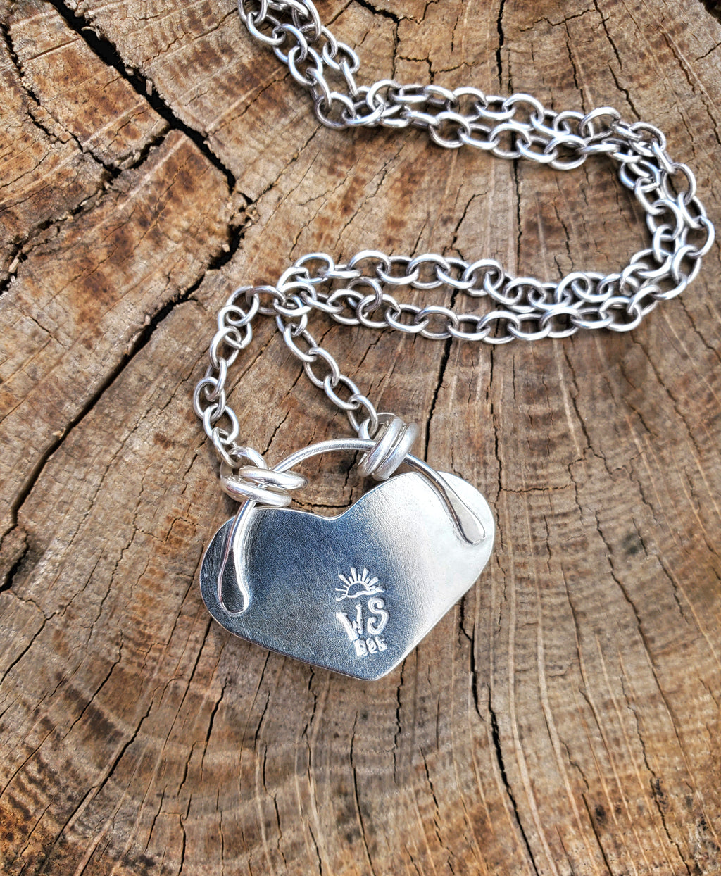 STUNNING Phosphosiderite Heart Pendant in Solid Sterling Silver