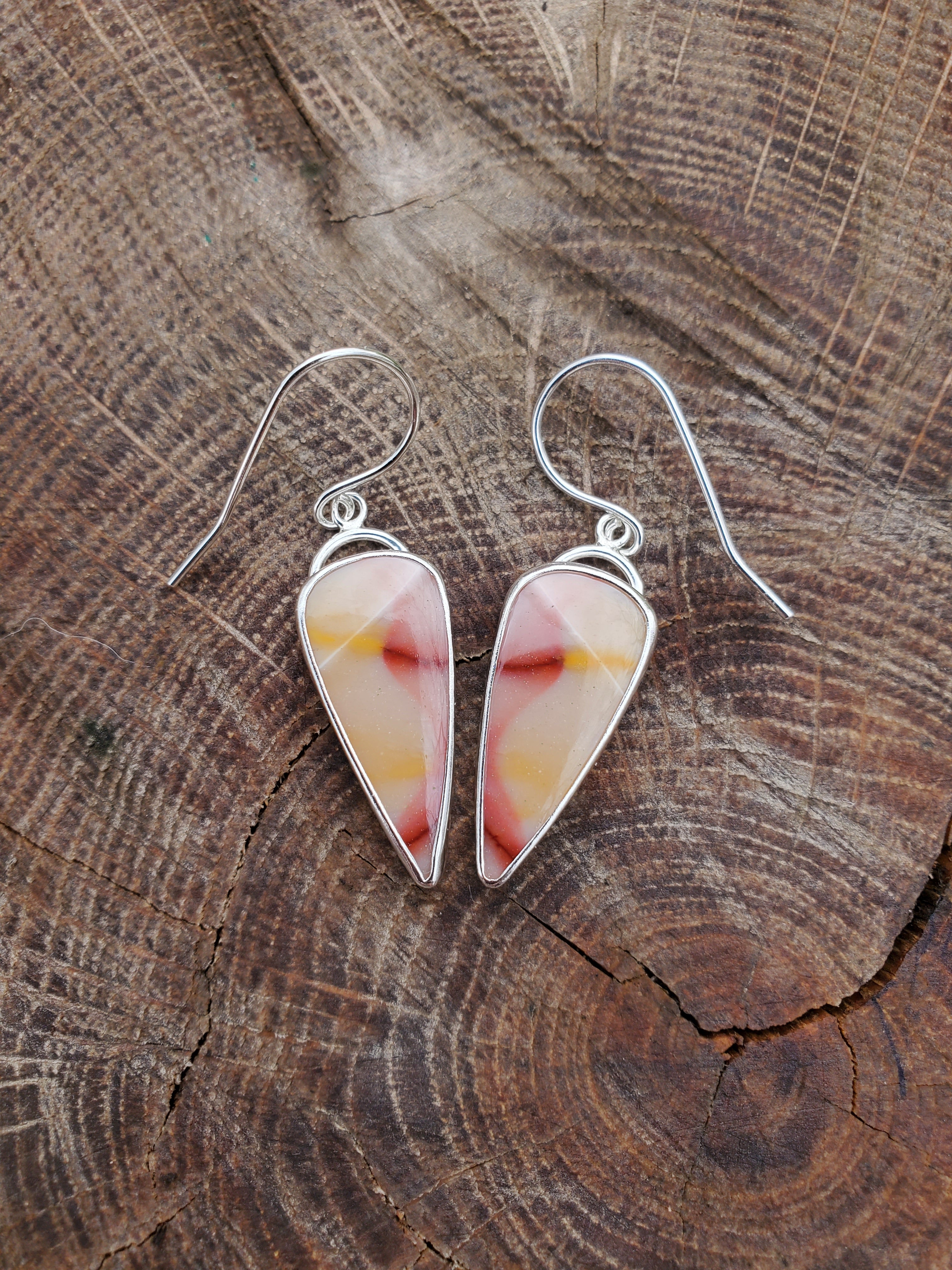 Beautiful Imperial Jasper Dangle Drop Earrings in Solid Sterling Silver!