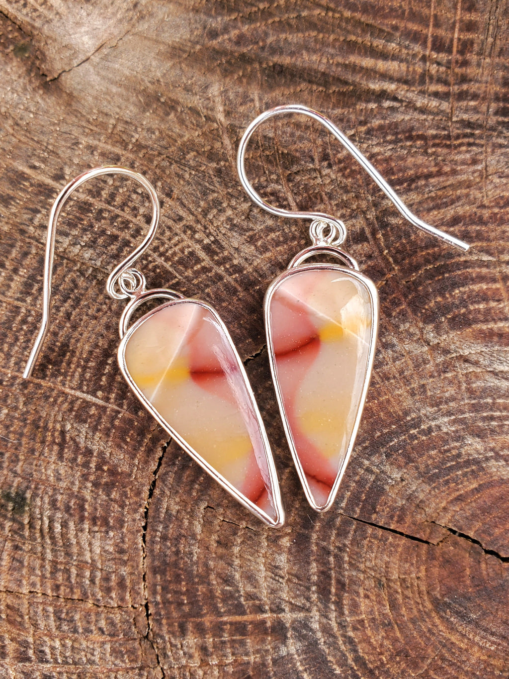 Beautiful Imperial Jasper Dangle Drop Earrings in Solid Sterling Silver!