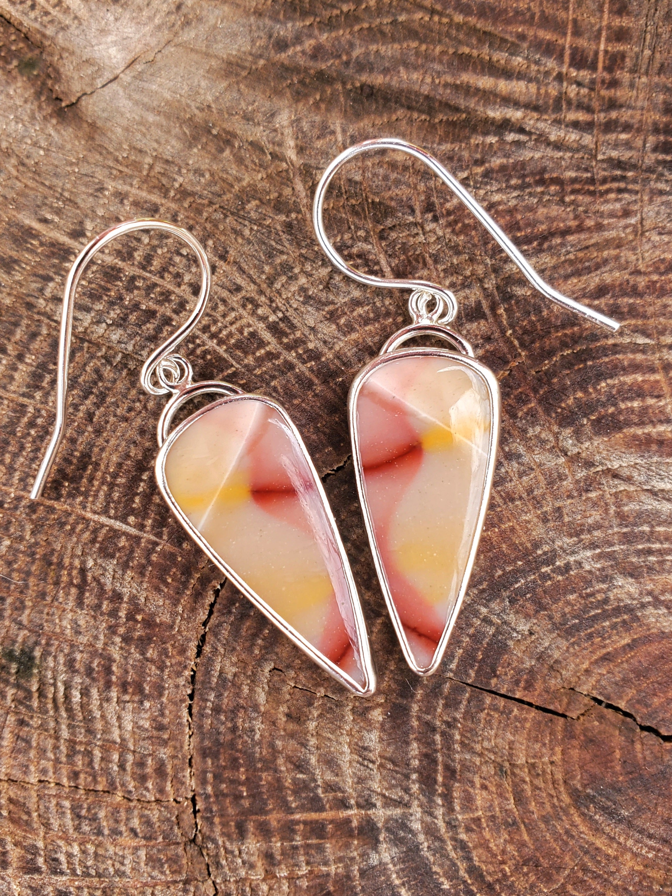 Beautiful Imperial Jasper Dangle Drop Earrings in Solid Sterling Silver!