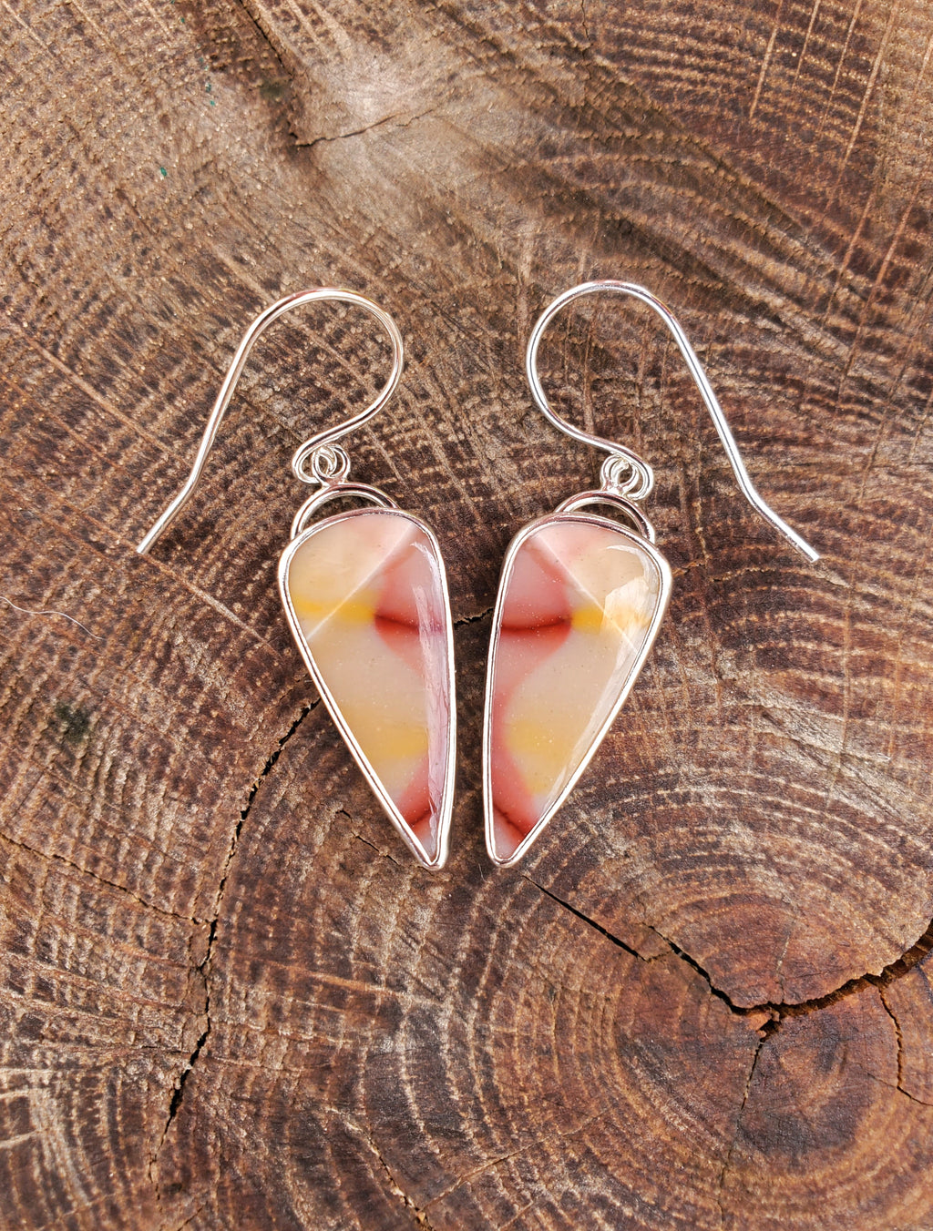 Beautiful Imperial Jasper Dangle Drop Earrings in Solid Sterling Silver!