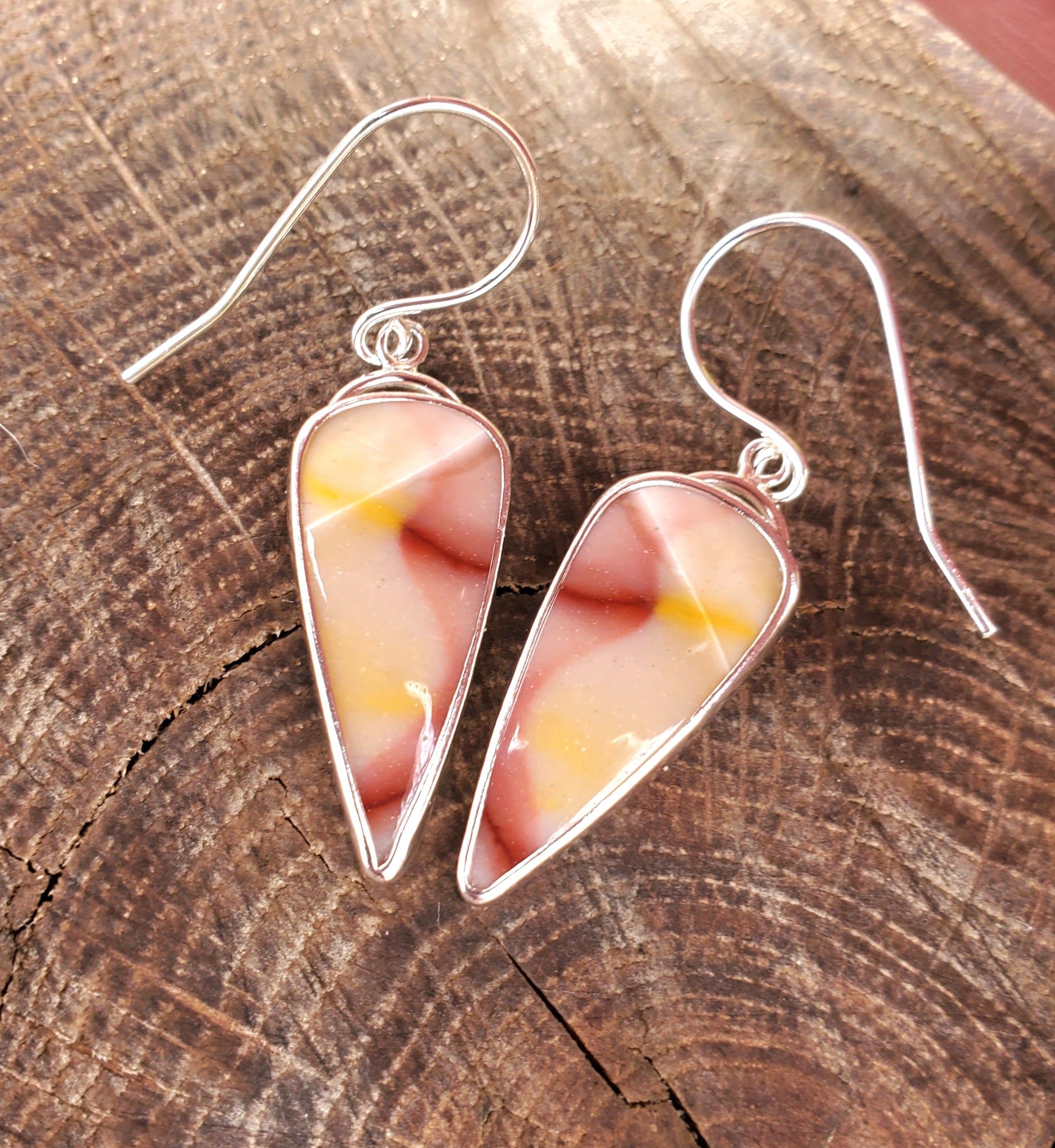 Beautiful Imperial Jasper Dangle Drop Earrings in Solid Sterling Silver!