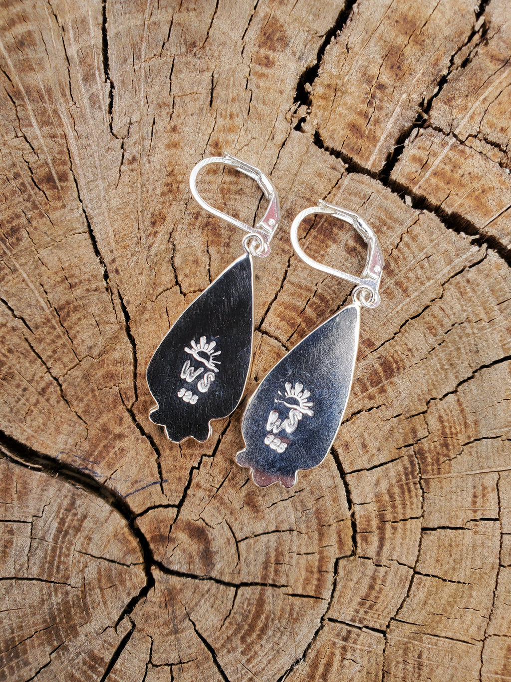 Imperial Jasper Teardrop Earrings in Solid Sterling Silver