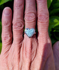 SOLD - Beautiful Blue Moon Turquoise Heart Ring In Solid Sterling Silver. Size 7.