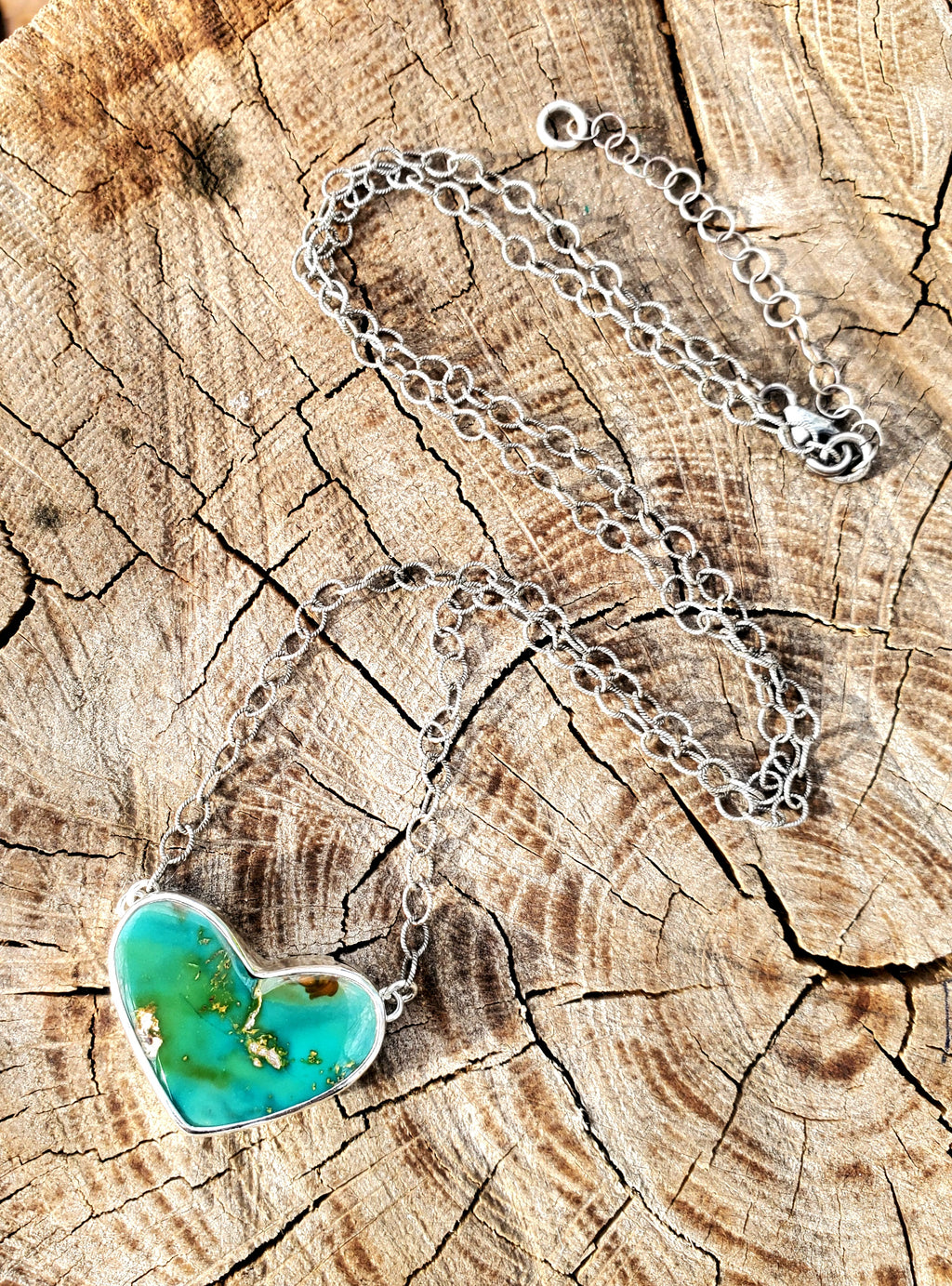 Stone Mountain Turquoise Heart Pendant in Solid Sterling Silver