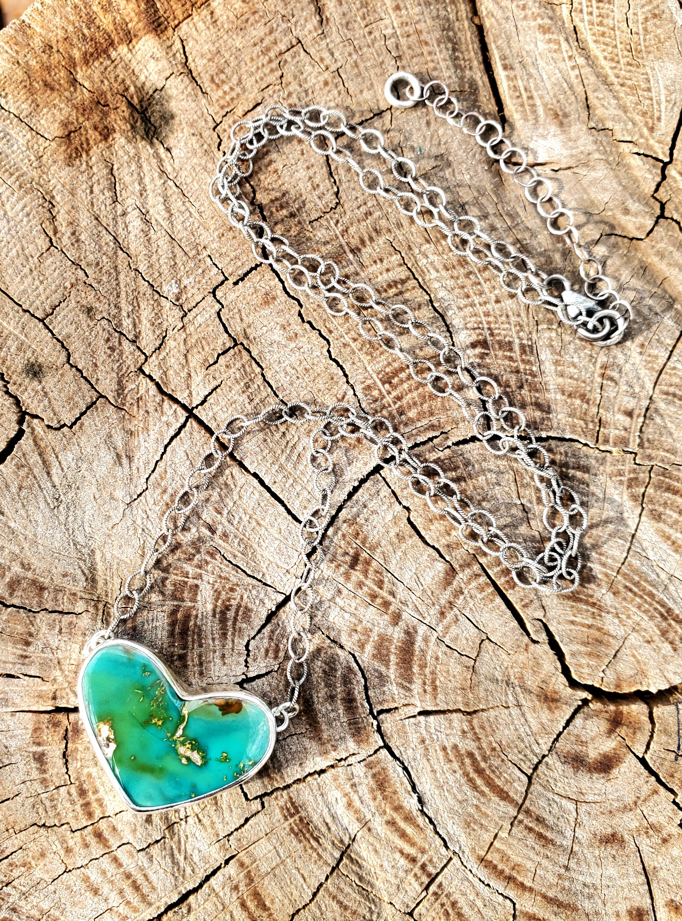 Stone Mountain Turquoise Heart Pendant in Solid Sterling Silver