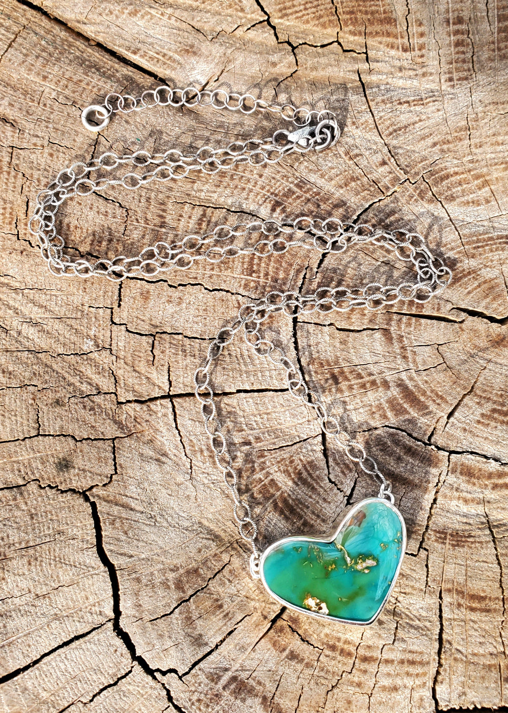 Stone Mountain Turquoise Heart Pendant in Solid Sterling Silver