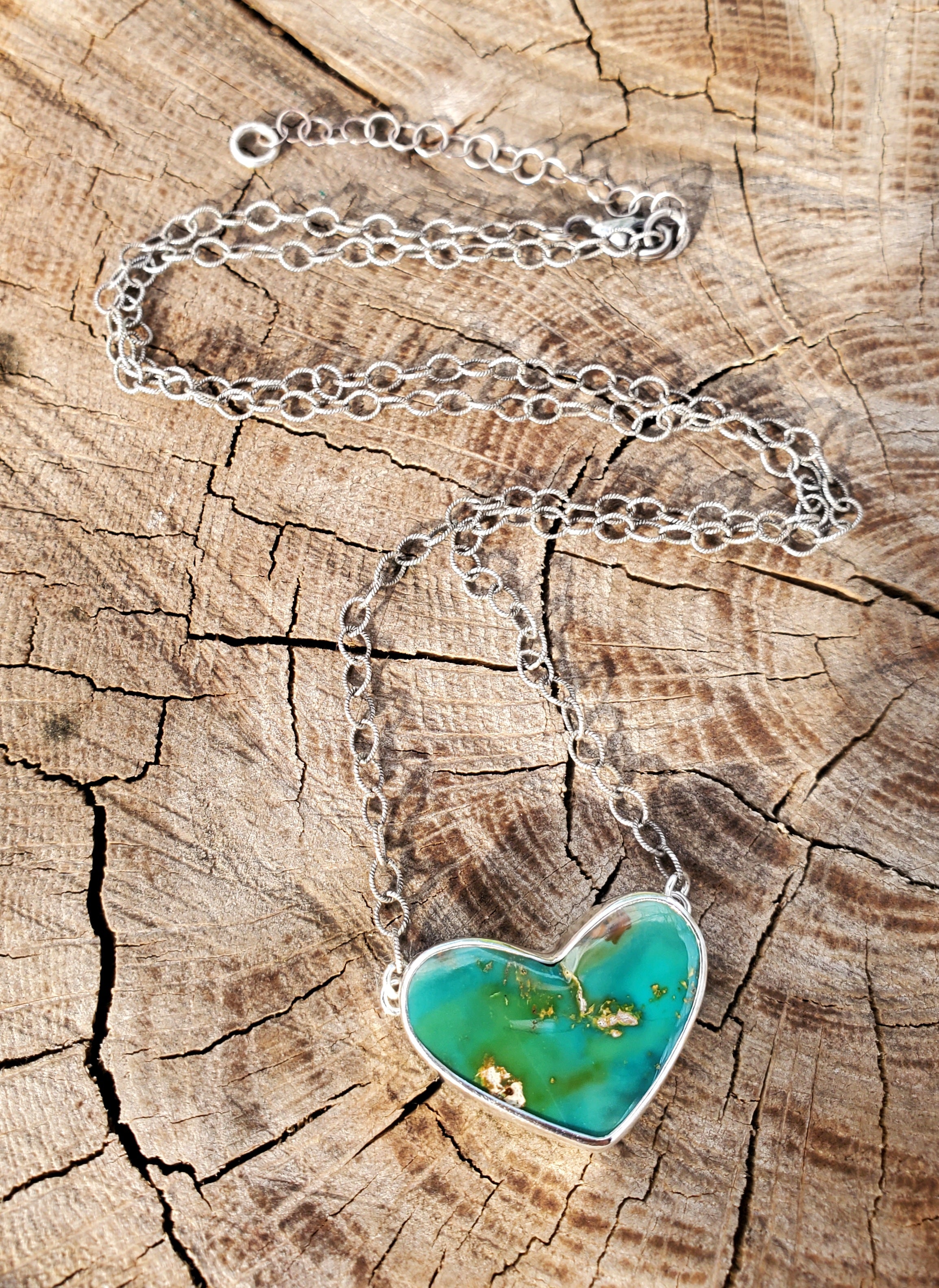 Stone Mountain Turquoise Heart Pendant in Solid Sterling Silver