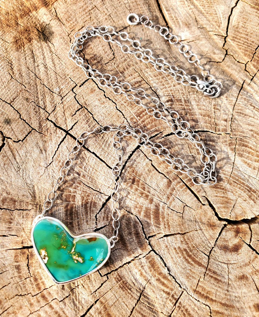 Stone Mountain Turquoise Heart Pendant in Solid Sterling Silver