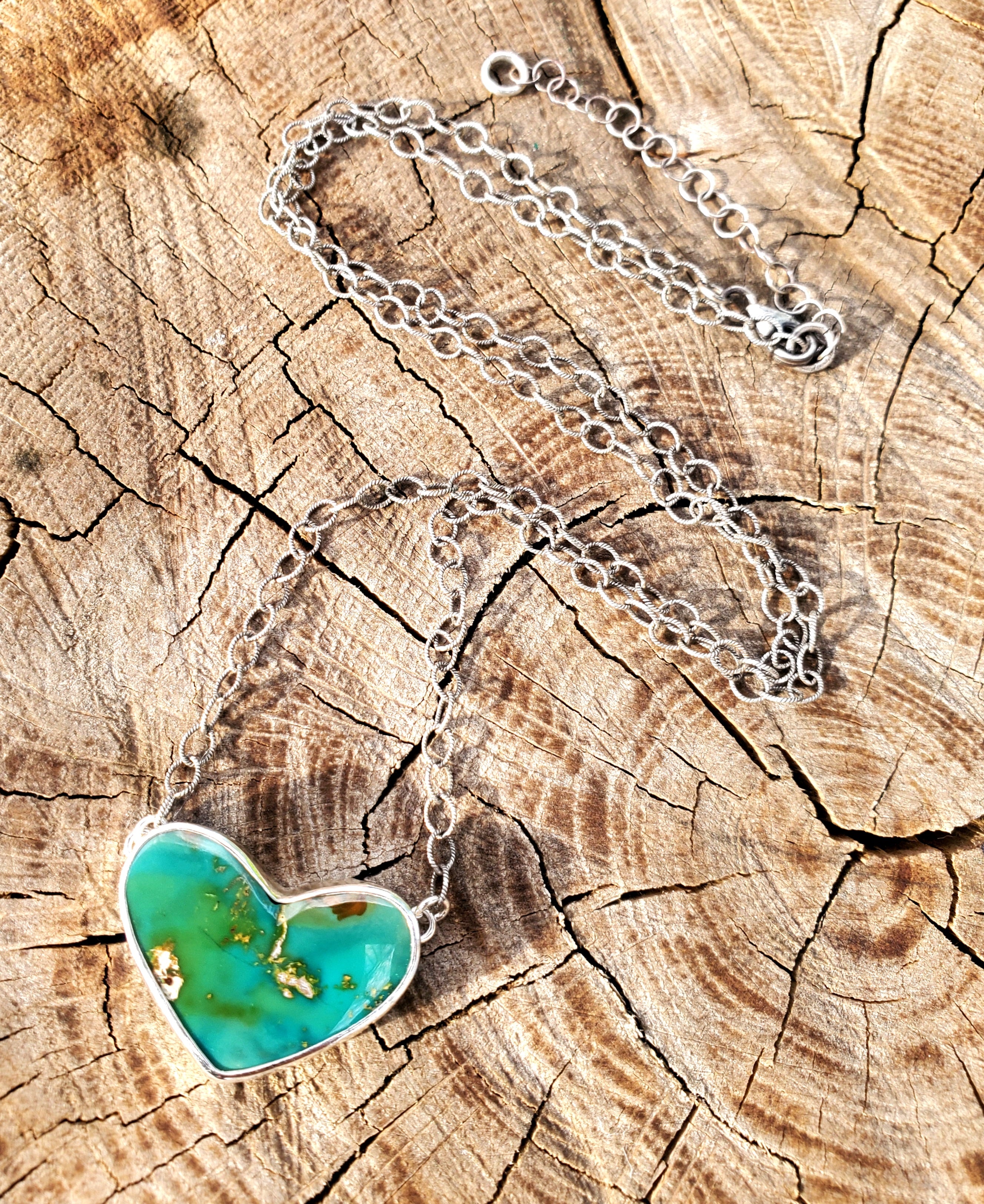 Stone Mountain Turquoise Heart Pendant in Solid Sterling Silver