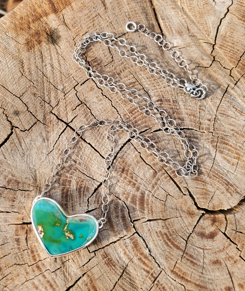 Stone Mountain Turquoise Heart Pendant in Solid Sterling Silver