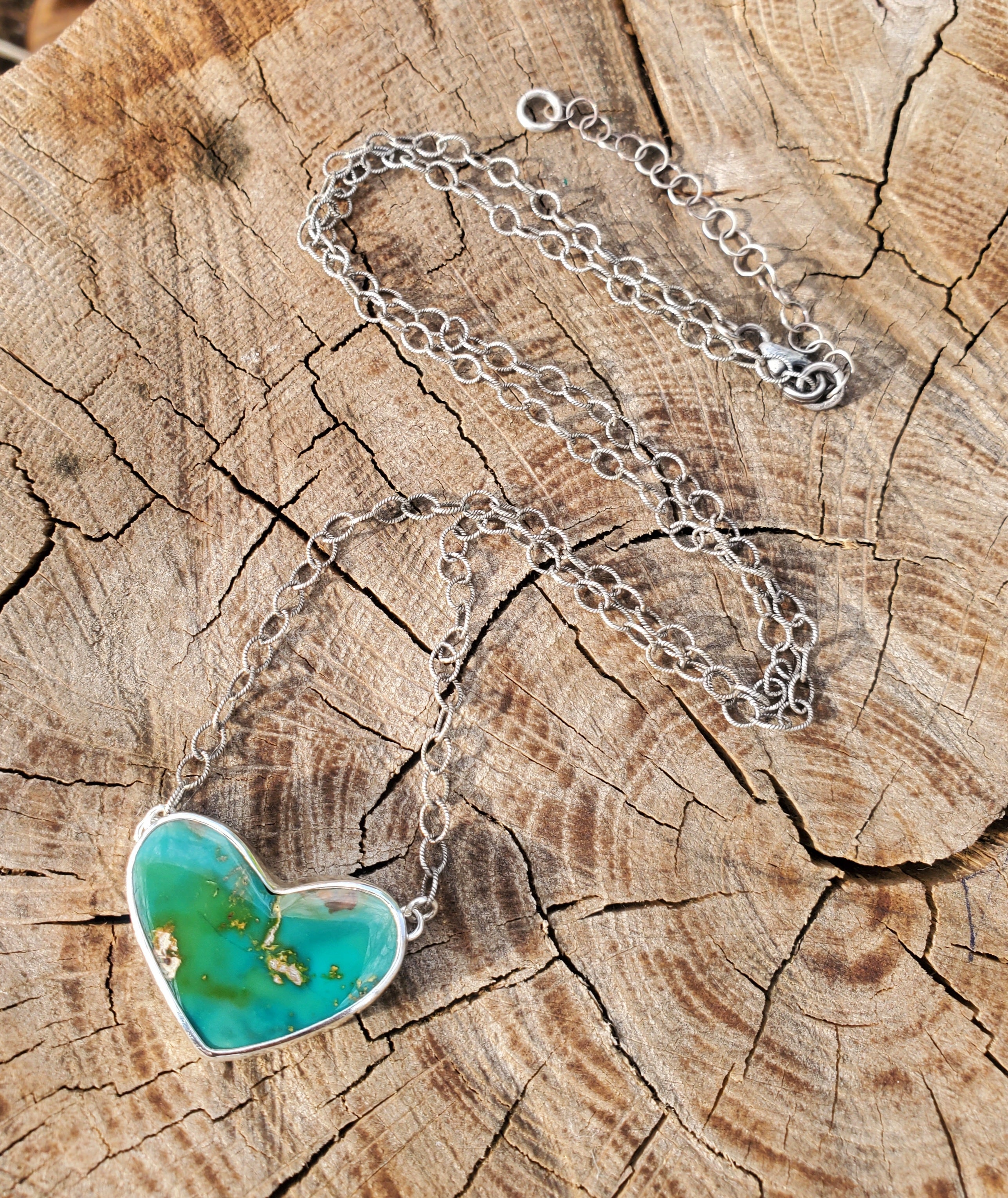 Stone Mountain Turquoise Heart Pendant in Solid Sterling Silver