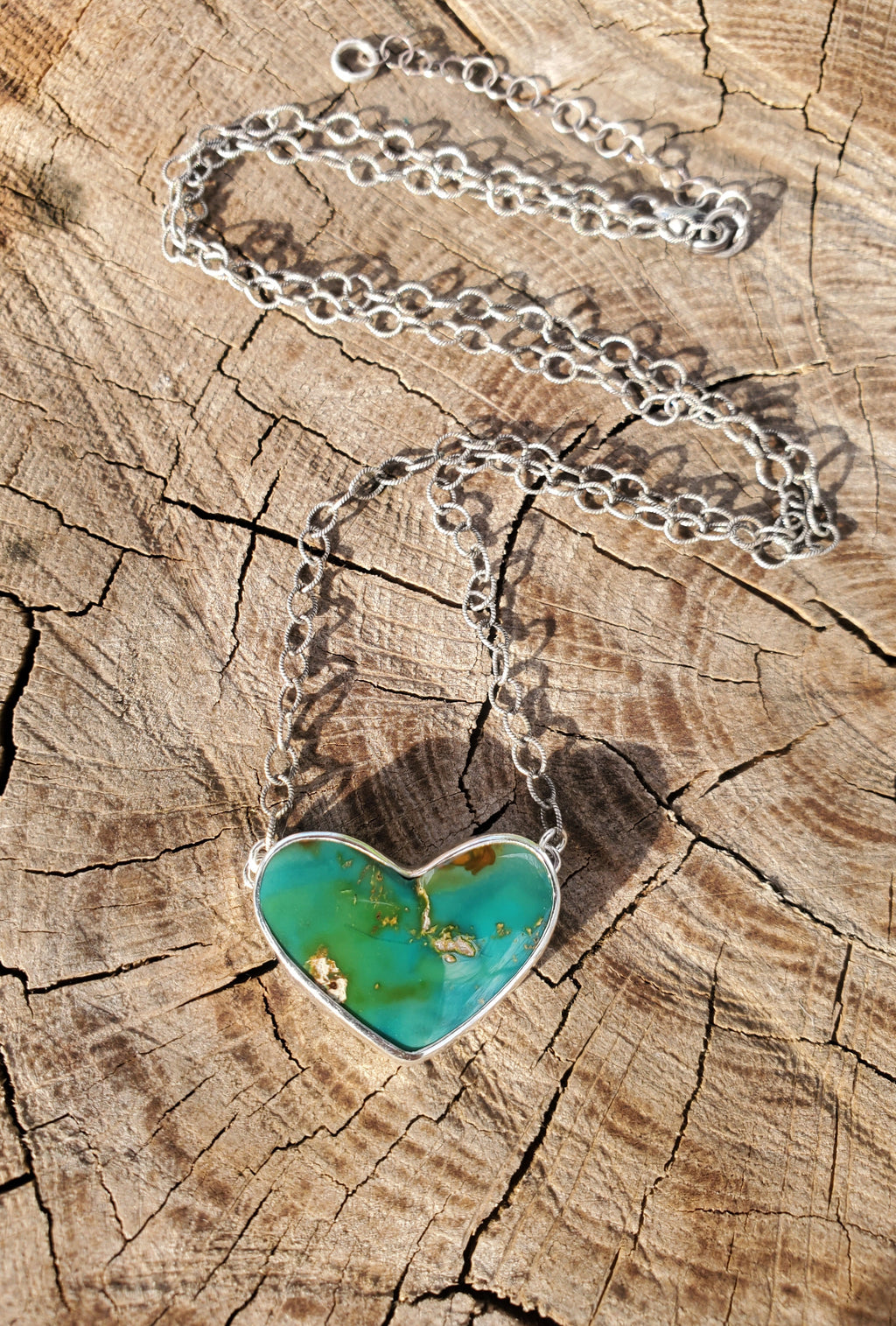 Stone Mountain Turquoise Heart Pendant in Solid Sterling Silver