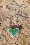 Stone Mountain Turquoise Heart Pendant in Solid Sterling Silver