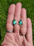Sonoran Gold Turquoise Teardrop Earrings in Solid Sterling Silver
