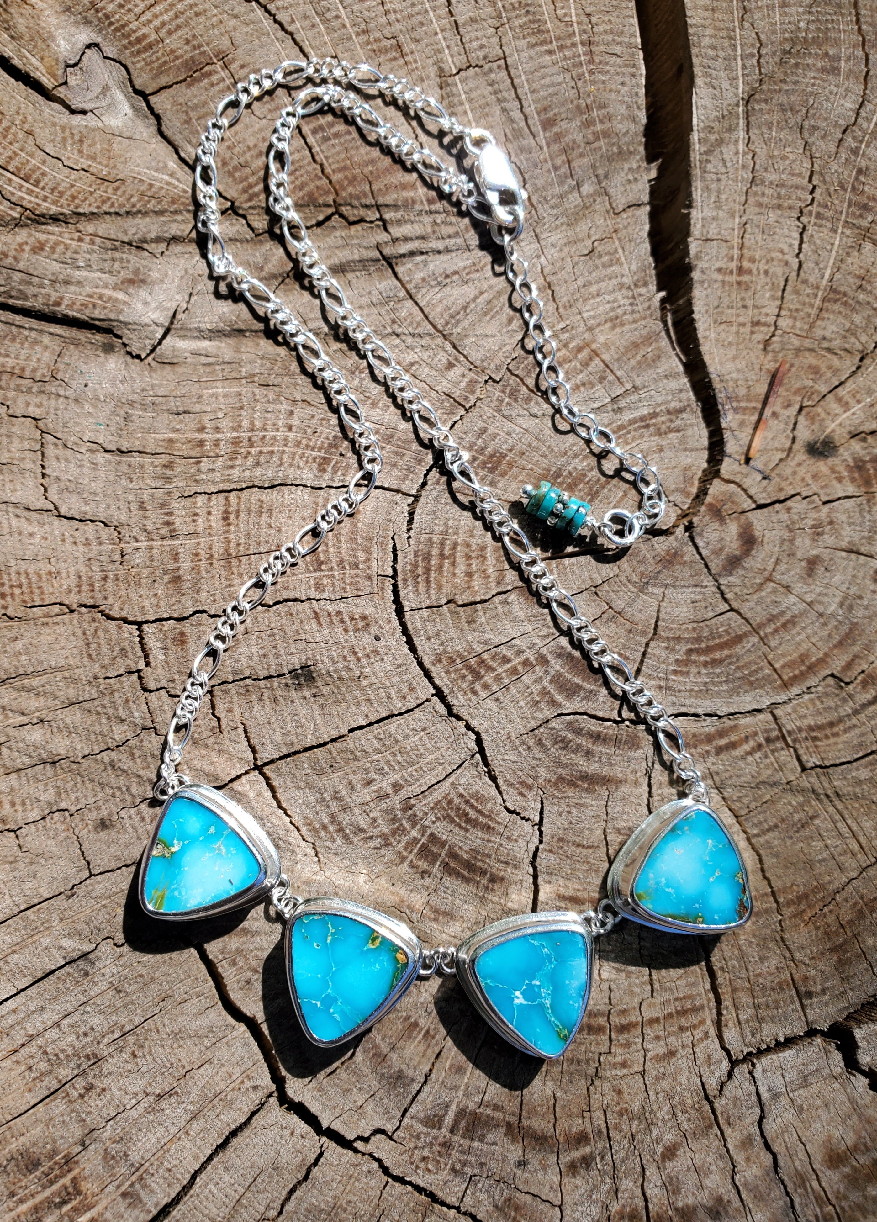 Stunning Sonoran Mountain 4-Stone Statement Necklace in Solid Sterling Silver