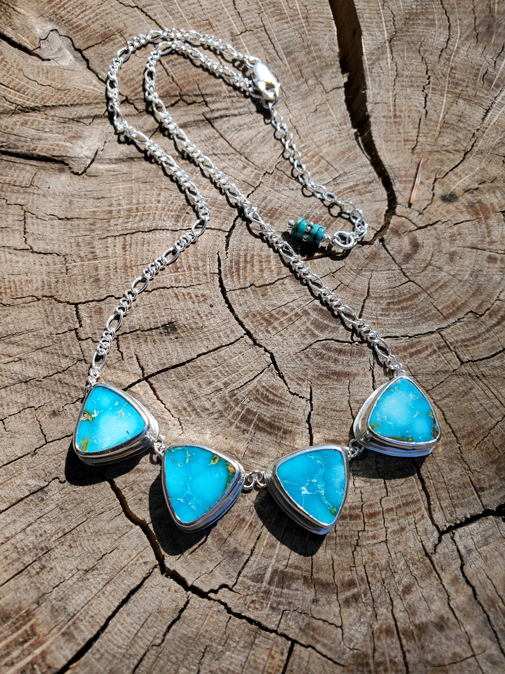 Stunning Sonoran Mountain 4-Stone Statement Necklace in Solid Sterling Silver