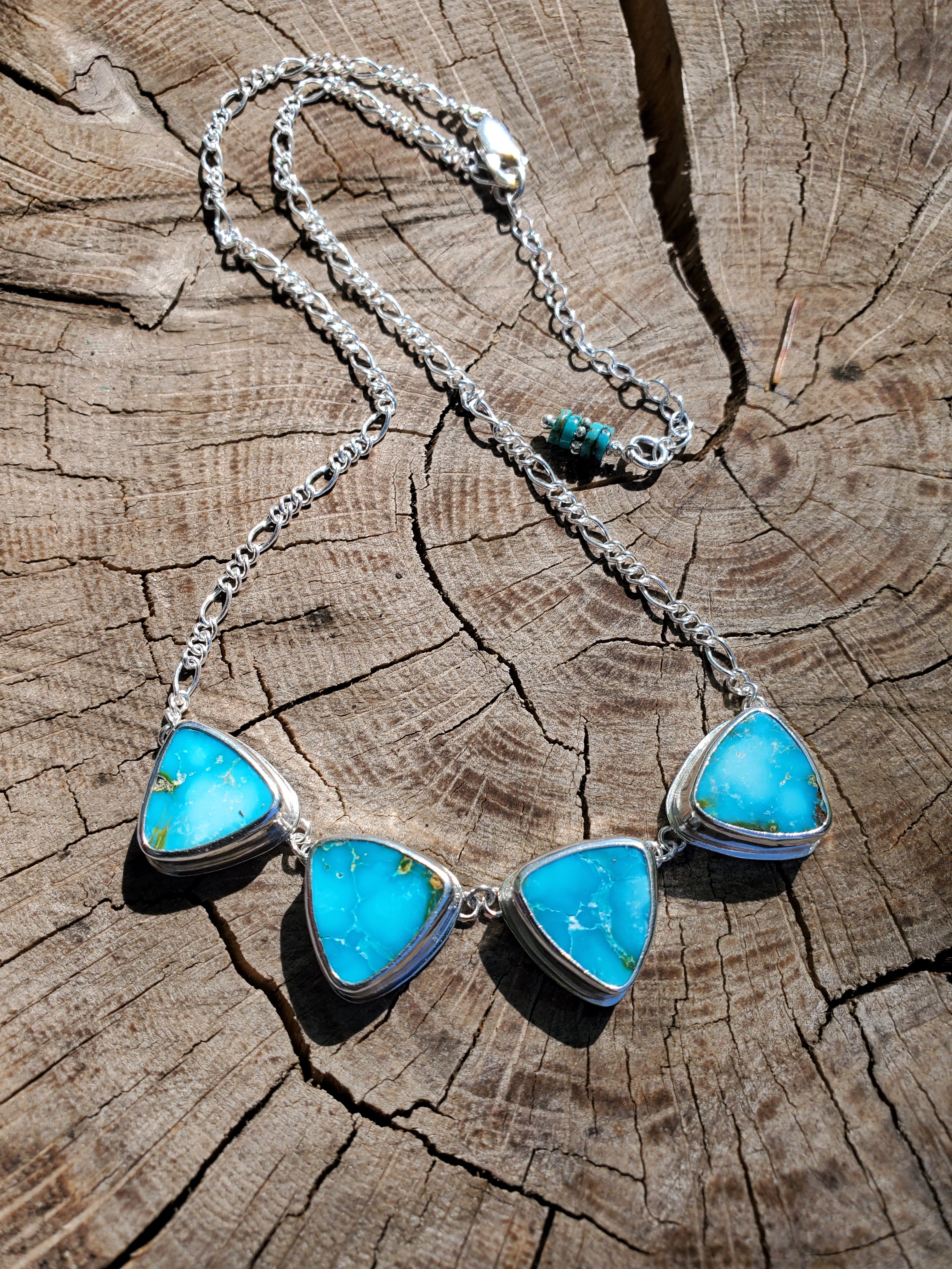 Stunning Sonoran Mountain 4-Stone Statement Necklace in Solid Sterling Silver