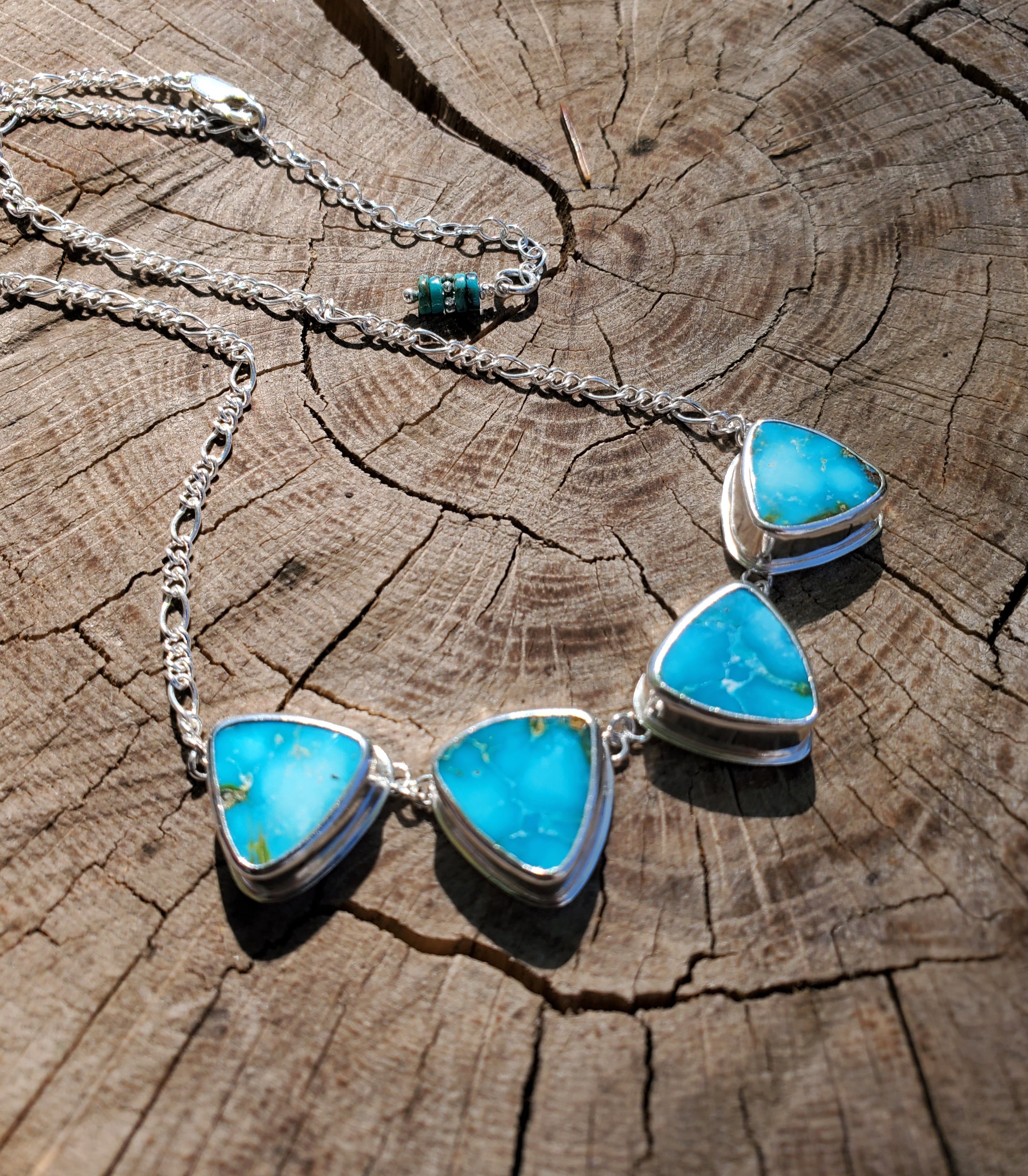 Stunning Sonoran Mountain 4-Stone Statement Necklace in Solid Sterling Silver