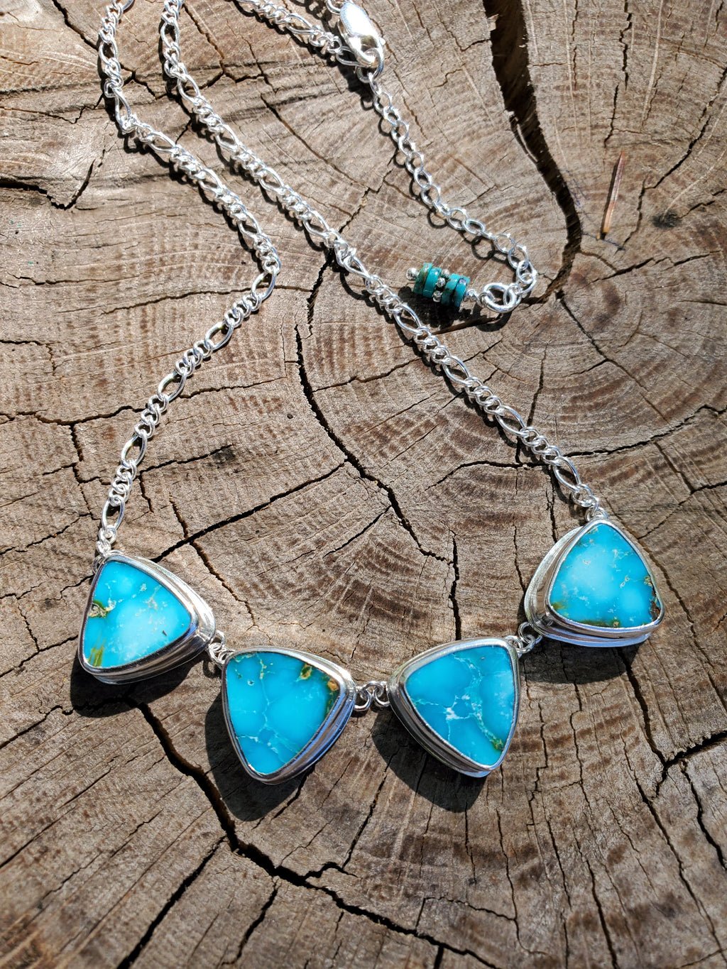 Stunning Sonoran Mountain 4-Stone Statement Necklace in Solid Sterling Silver