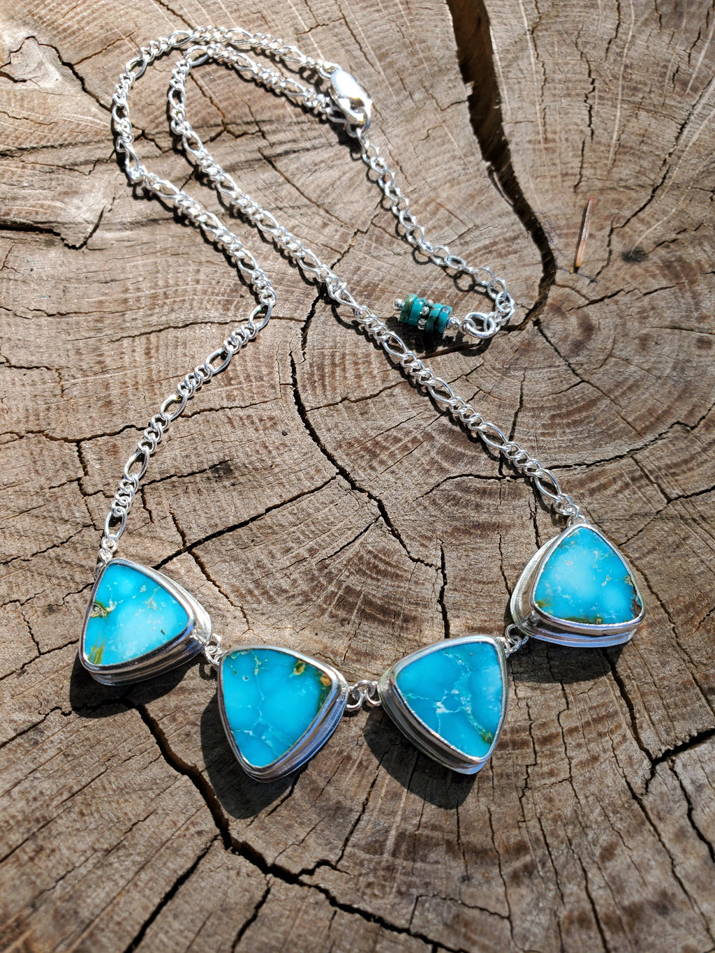 Stunning Sonoran Mountain 4-Stone Statement Necklace in Solid Sterling Silver