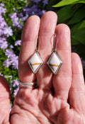 Lilac Mookaite Dangle Drop Earrings in Solid Sterling Silver