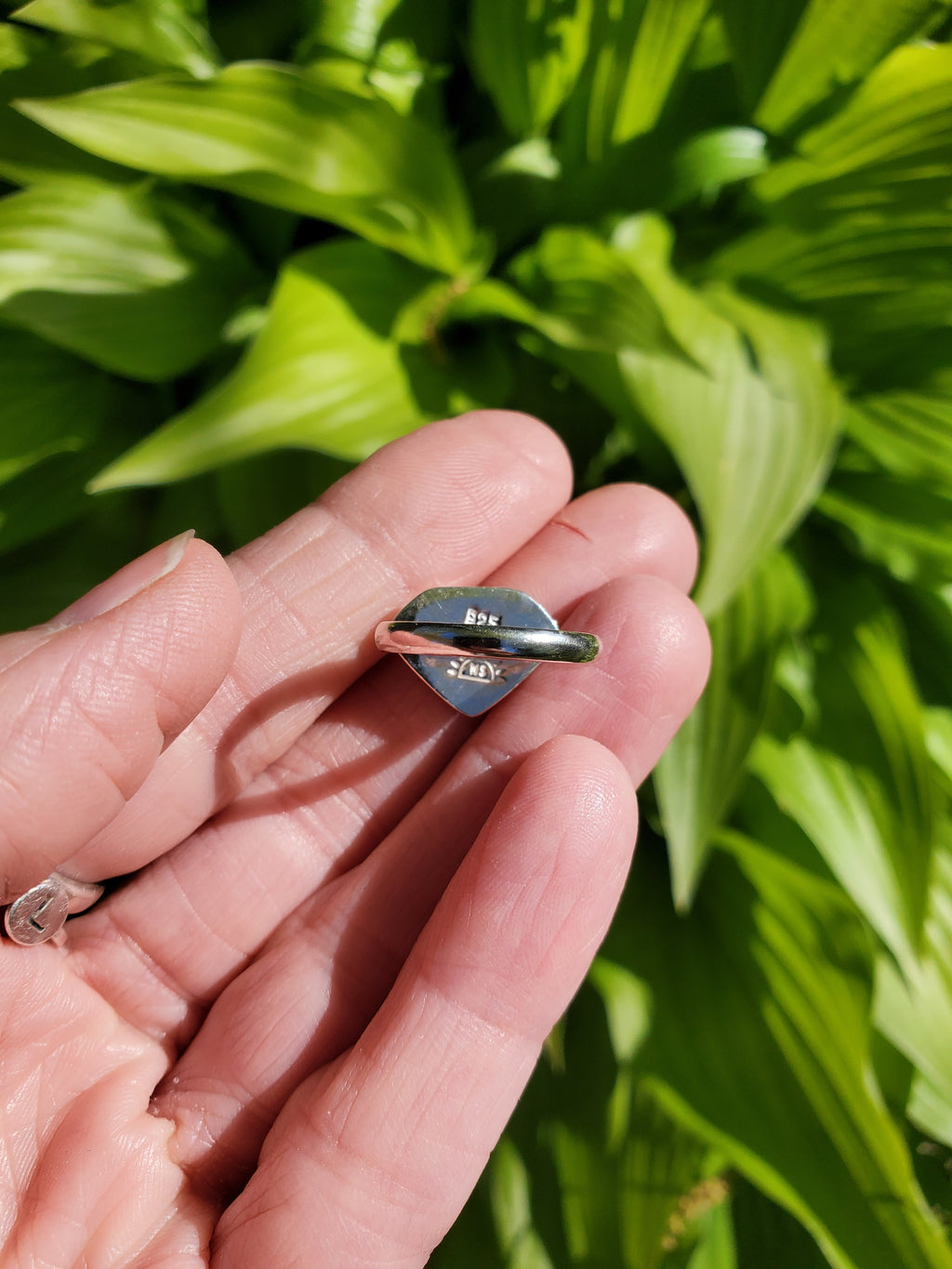 Thunderbird Turquoise Dainty Statement Ring in Solid Sterling Silver. Size 6