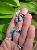 SOLD - Triple Australian Opal Hoop Earrings in Solid Sterling Silver
