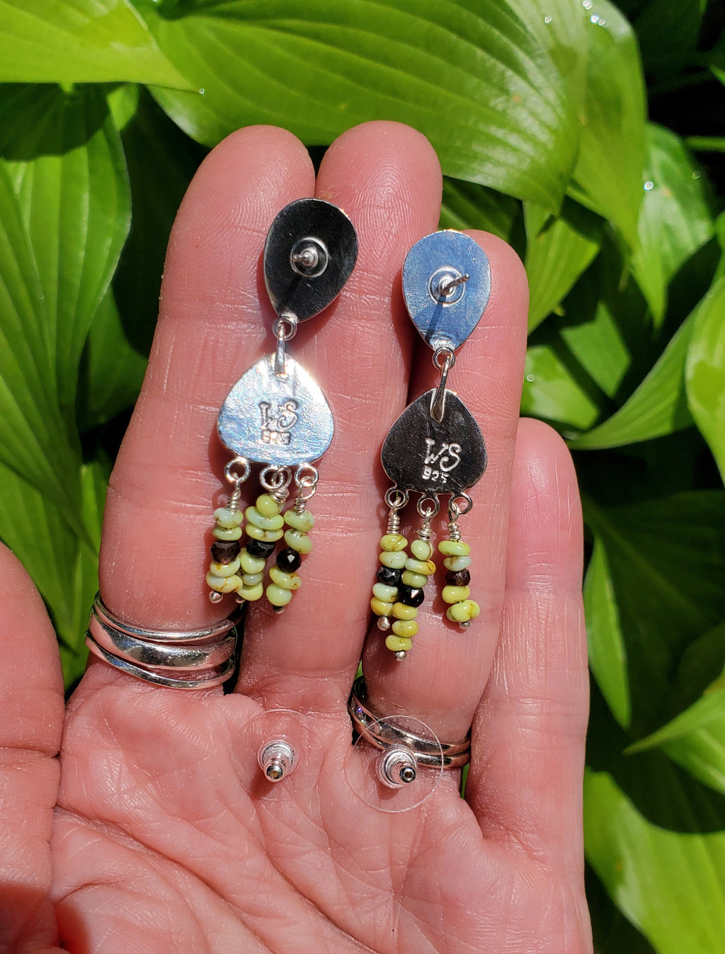 San Pedro and Palomino Dangle Drop Earrings in Solid Sterling Silver