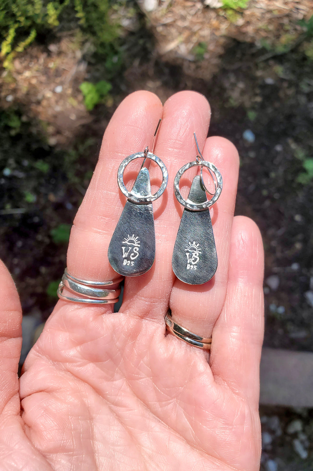 Sonoran Turquoise Long Teardrop Dangle Earrings in Solid Sterling Silver