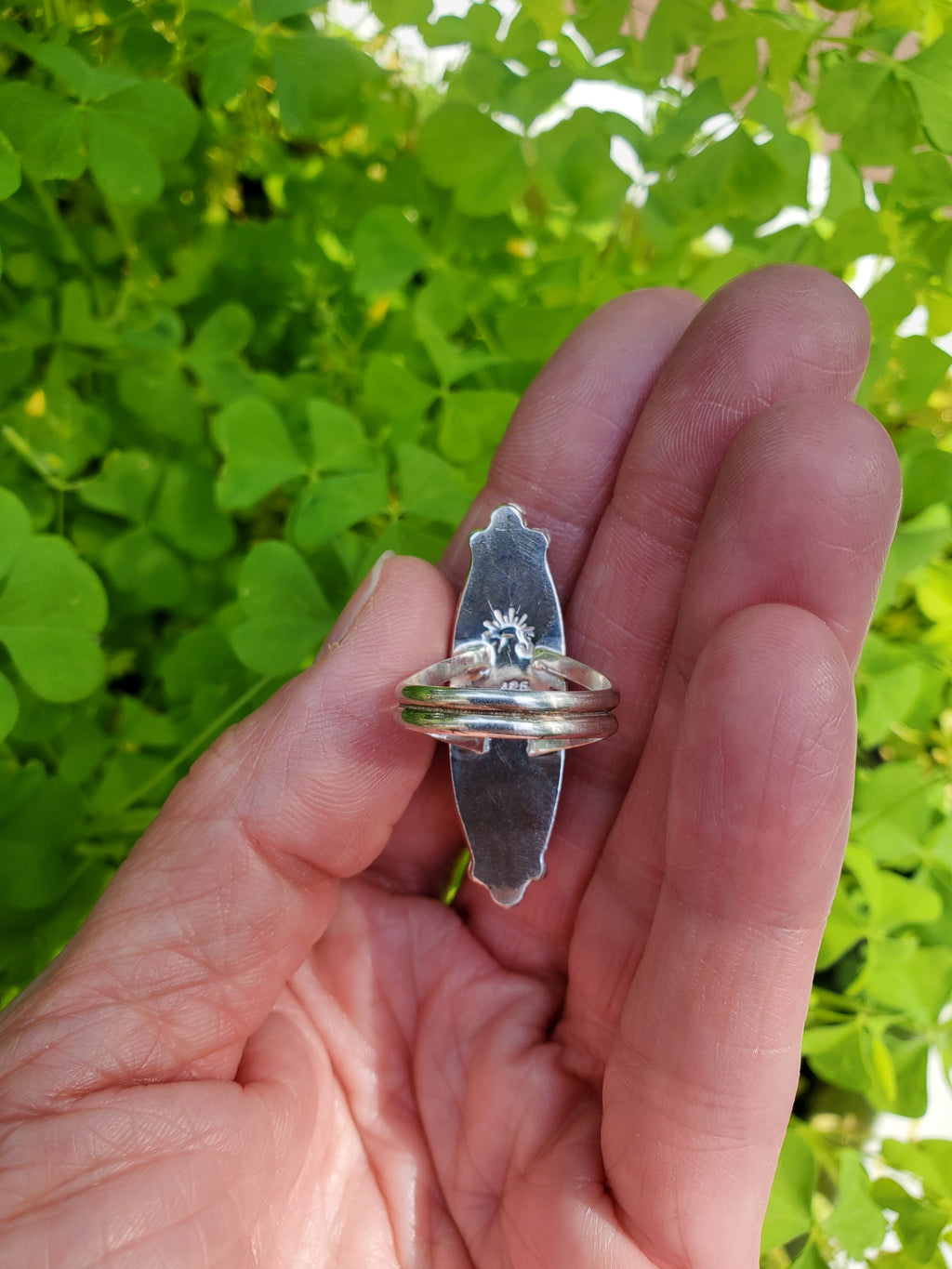 Autumn Creek Turquoise and Black Obsidian with Gold Sheen Sterling Silver Statement Ring with Cutouts! Size 6.75