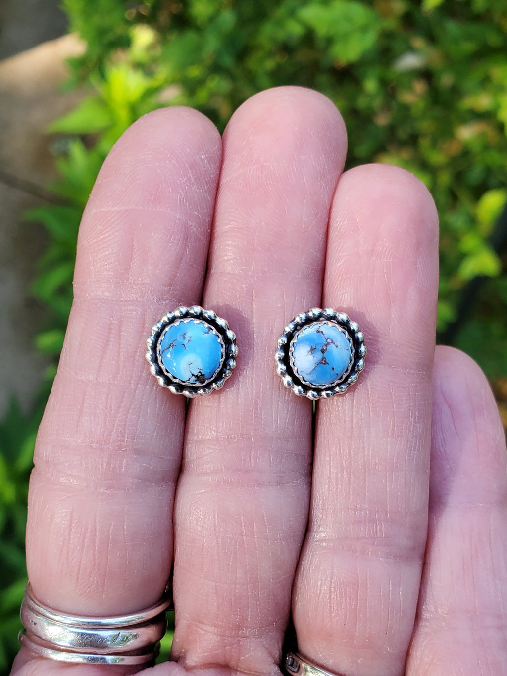 Golden Hills Stud Earrings in Solid Sterling Silver