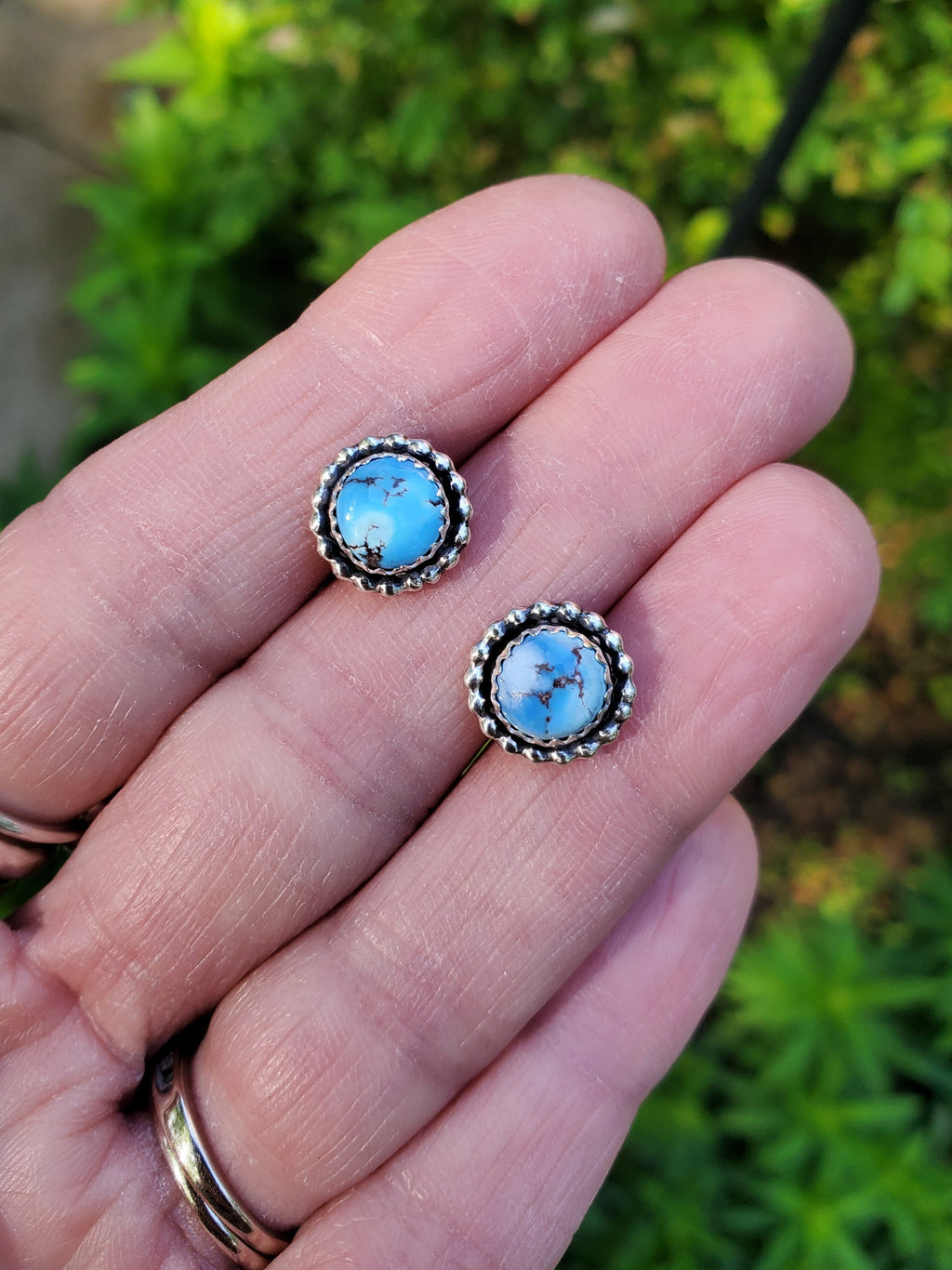 Golden Hills Stud Earrings in Solid Sterling Silver
