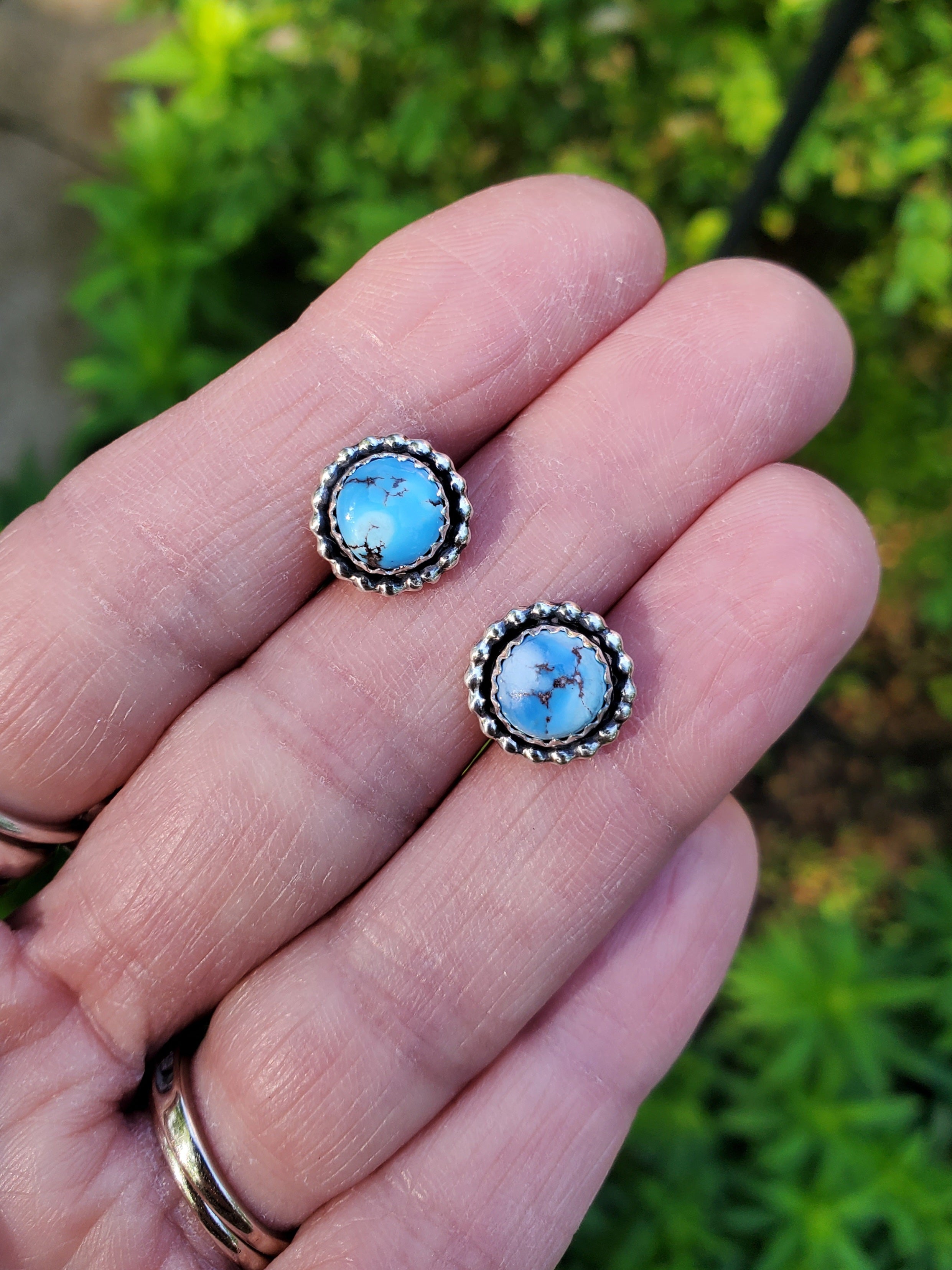 Golden Hills Stud Earrings in Solid Sterling Silver