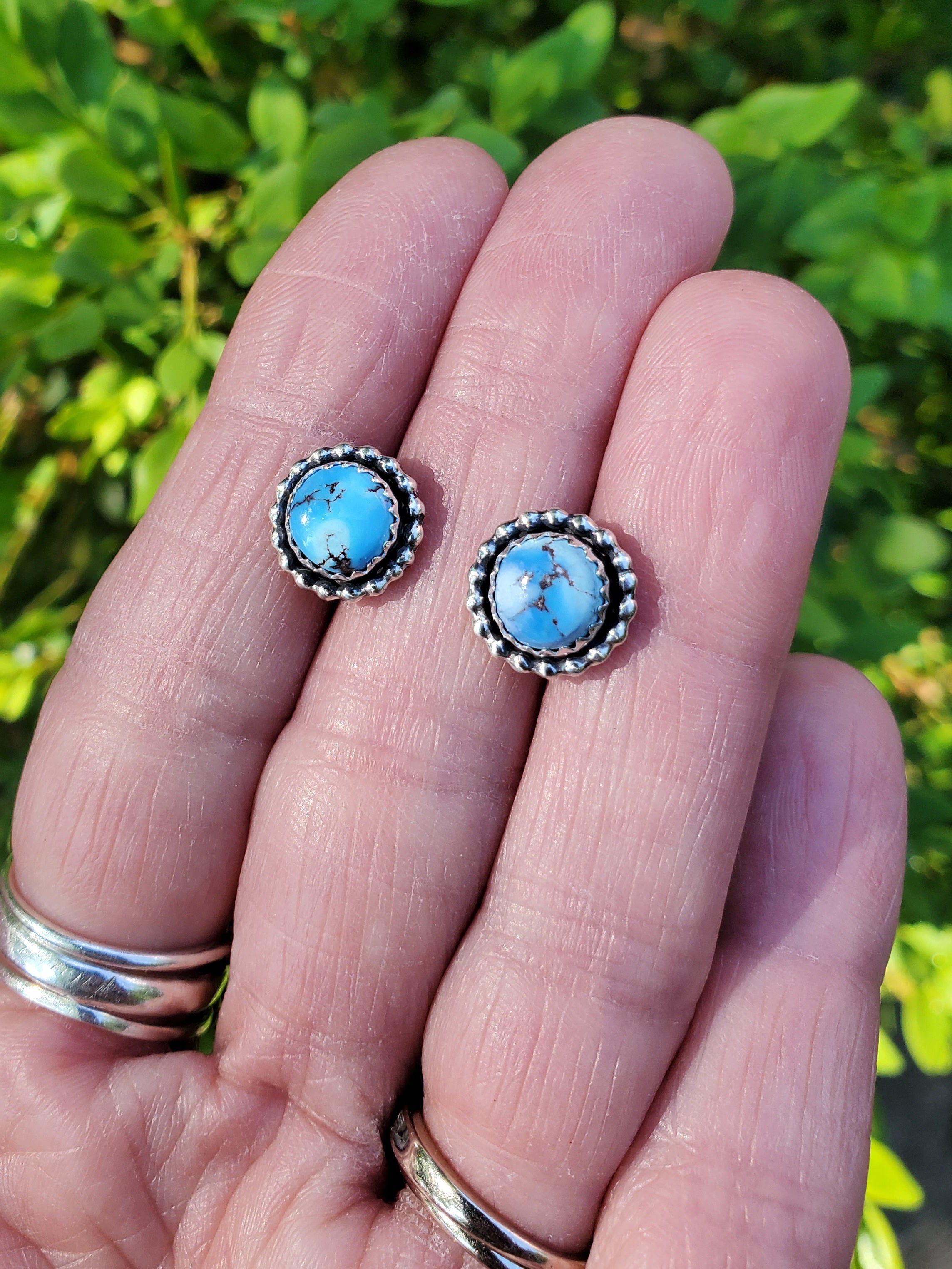 Golden Hills Stud Earrings in Solid Sterling Silver