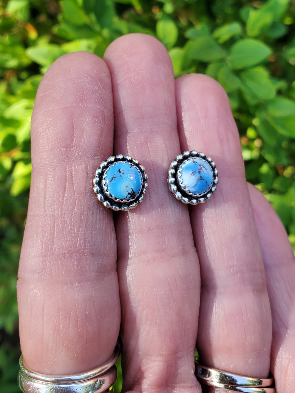 Golden Hills Stud Earrings in Solid Sterling Silver
