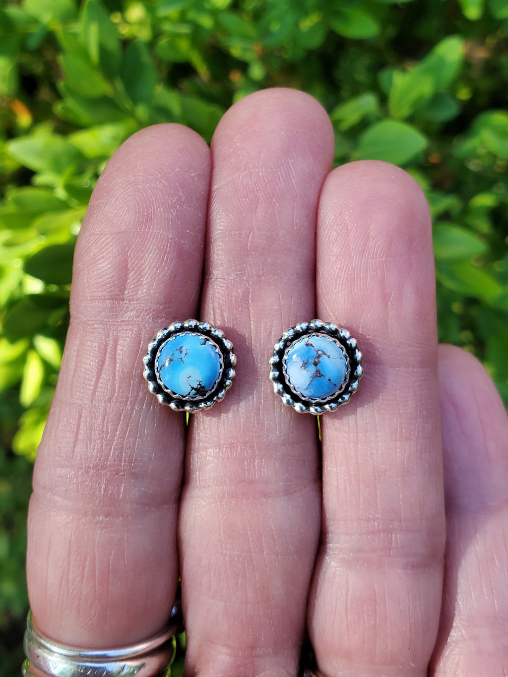 Golden Hills Stud Earrings in Solid Sterling Silver